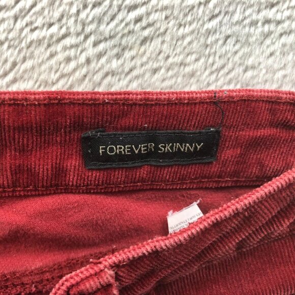 Jessica Simpson Womens Forever Skinny Pants Size 28 Corduroy Slim Straight Red - Picture 10 of 16